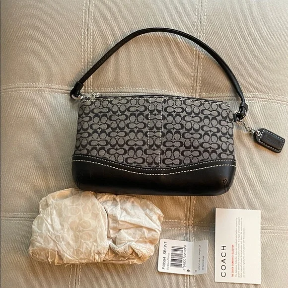Coach Monogram Black and Gray Wristlet - Picture 3 of 3